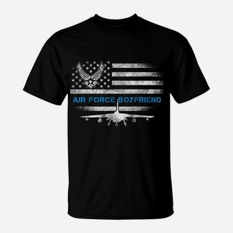 Proud Air Force Boyfriend Shirt Veteran Flag Gift For Mens T-Shirt | Crazezy UK