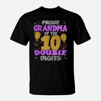 Proud Grandma Of The Double Digits 10Th Birthday 10 Yrs Kids T-Shirt | Crazezy DE