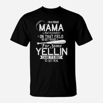 Proud Mama Baseball Funny Mom Of Baseball Player Gifts T-Shirt | Crazezy