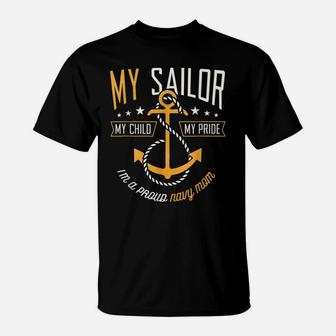 Proud Mom Navy Family Proud Navy Mother For Moms Of Sailors T-Shirt | Crazezy DE