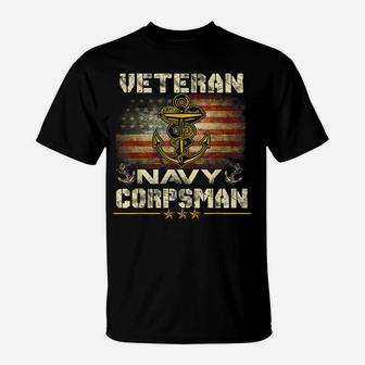 Proud Veteran Navy Corpsman T-Shirt Gifts For Men T-Shirt | Crazezy