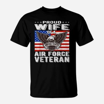 Proud Wife Of Us Air Force Veteran Patriotic Military Spouse T-Shirt | Crazezy AU