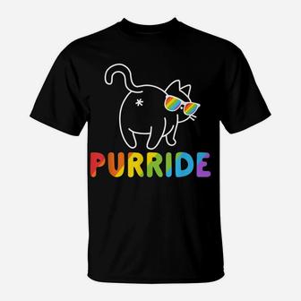 Purride Shirt Funny Cat Gay Lgbt Pride Tshirt Women Men T-Shirt | Crazezy