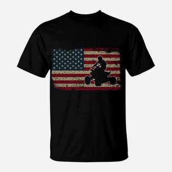 Quad Biker America Flag Gift I Atv Four Wheeler Quad Bike Sweatshirt T-Shirt | Crazezy