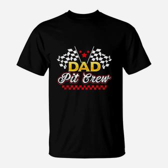 Race Car Birthday Party Racing Family Dad Pit Crew T-Shirt | Crazezy