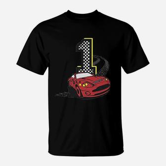 Racing Car 1st Birthday Gift For One Year Old T-Shirt | Crazezy