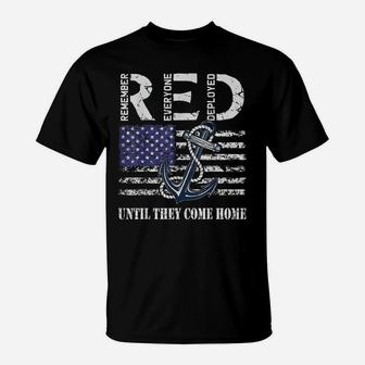 Red Friday Military Deployed Navy Soldier Us Flag Veteran T-Shirt | Crazezy