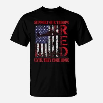 Red Friday Remember Everyone Deployed Support Troops Us Flag Sweatshirt T-Shirt | Crazezy