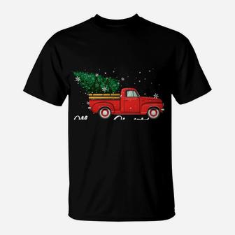 Red Truck Pick Up Christmas Tree Retro Vintage Xmas Gifts Sweatshirt T-Shirt | Crazezy AU