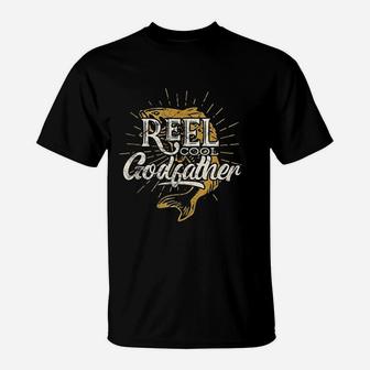 Reel Cool Godfather Fishing Graphic Saying Fish Lover Fun T-Shirt | Crazezy