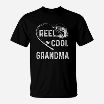 Reel Cool Grandma Fishing Lover Gift For Fathers Day T-Shirt | Crazezy UK