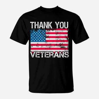 Retro Us Flag Military Vet Appreciation - Thank You Veterans Sweatshirt T-Shirt | Crazezy UK