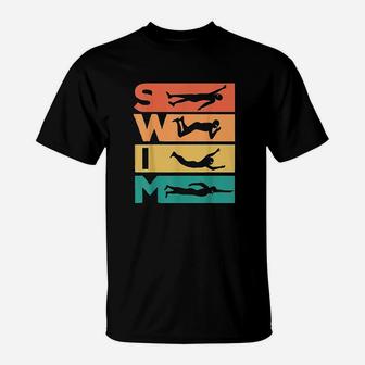 Retro Vintage Swimming Gift For Swimmers T-Shirt | Crazezy DE
