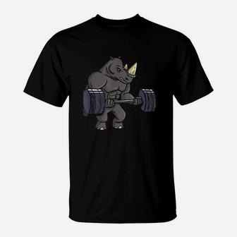 Rhinoceros Powerlifting Weightlifting Gym Rhino Lovers T-Shirt | Crazezy DE