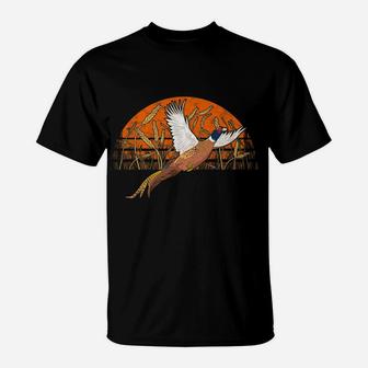 Ringneck Pheasant Hunting Upland Bird Hunter Grain Field T-Shirt | Crazezy