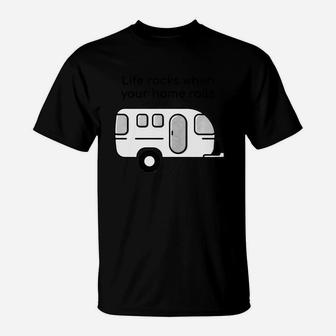 Rv Life Camper Camping Gift Caravan Design Funny T-Shirt | Crazezy CA