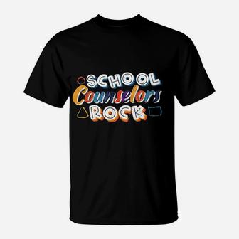 School Counselors Rock Students Guidance Counseling Therapy T-Shirt | Crazezy