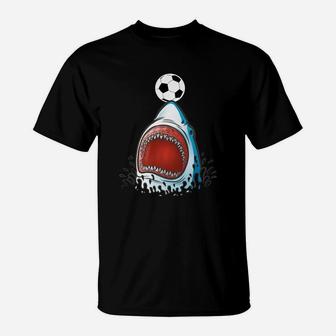 Shark Soccer Shirt, Funny Cute Animal Lover Sports Gift Boys T-Shirt | Crazezy UK