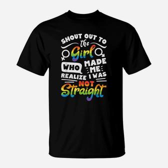 Shout Out To The Girl Lesbian Pride Lgbt T Shirt Gay Flag T-Shirt | Crazezy UK