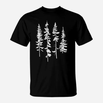Skinny Pine Trees, Pine Tree Graphic Tee For Nature Lover T-Shirt | Crazezy UK
