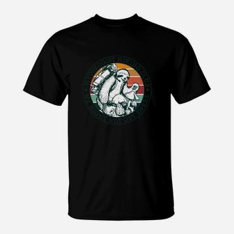 Sloth Mycologist Hiking Club We Might Not Get There Vintage T-Shirt | Crazezy