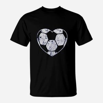 Soccer Ball Cute Heart Mom Fan Parent Coach Player Graphic T-Shirt | Crazezy