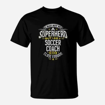Soccer Coach Gift Idea Superhero Soccer Coach T-Shirt | Crazezy