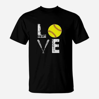 Softball Love Girls Forever Best Funny Birthday Gift T-Shirt | Crazezy AU