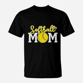 Softball Mom Cute For Mother Love Softball T-Shirt | Crazezy