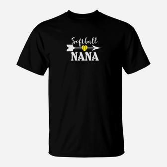 Softball Nana Softball Grandmother Grandma T-Shirt | Crazezy