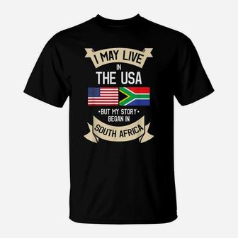 South Africa American Flag Usa South African Roots Gifts T-Shirt | Crazezy CA