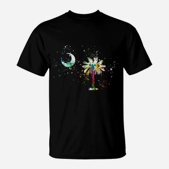 South Carolina Flag Palmetto Tree And Moon Colorful Design Sweatshirt T-Shirt | Crazezy CA