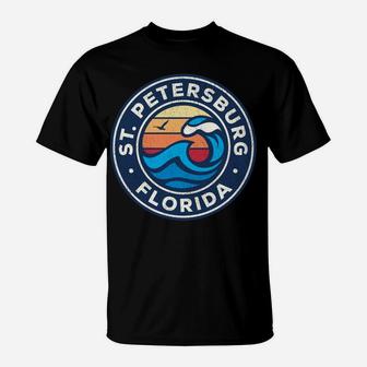 St Petersburg Florida FL Vintage Nautical Waves Design T-Shirt | Crazezy DE