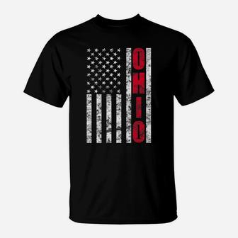 State Of Ohio USA US Flag States Vintage T-Shirt | Crazezy