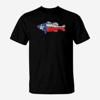 State Of Texas Fishing Flag Vintage Bass Retro T-Shirt | Crazezy