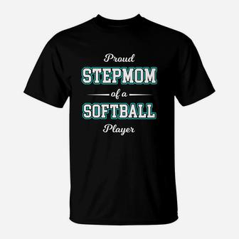 Step Mom Softball Women From Step Daughter Or Step Son T-Shirt | Crazezy