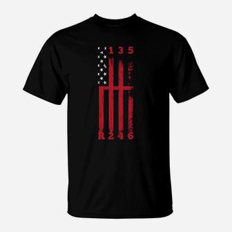 Stick Shift American Flag Muscle Car 6 Gears Design Sweatshirt T-Shirt | Crazezy