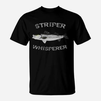 Striper Whisperer Striped Bass T-shirt Striper Fishing Shirt T-Shirt | Crazezy