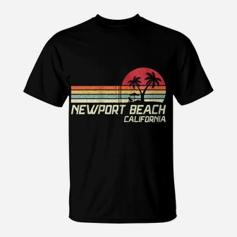 Summer Vacation Vintage California Newport Beach Zip Hoodie T-Shirt | Crazezy