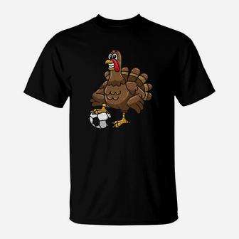 Thanksgiving Turkey Soccer Day Ball Sport Boy Player T-Shirt | Crazezy CA