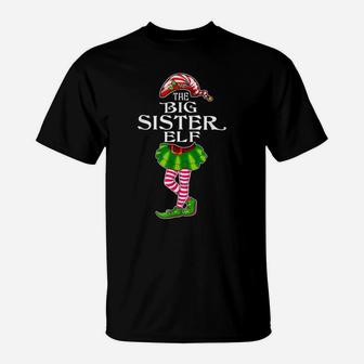 The Big Sister Elf Christmas Matching Family Group T-Shirt | Crazezy CA