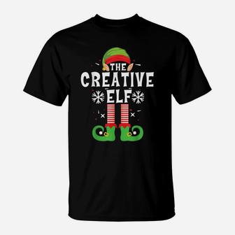 The Creative Elf Christmas Funny Family Matching Pajamas T-Shirt | Crazezy