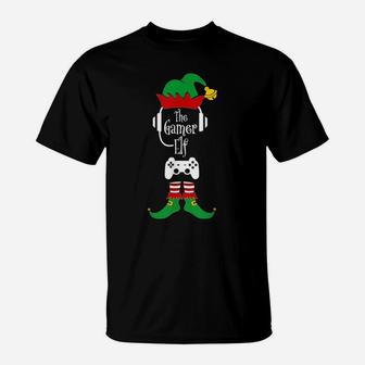 The Gamer Elf Novelty Christmas Gift Idea For Gamers T-Shirt | Crazezy