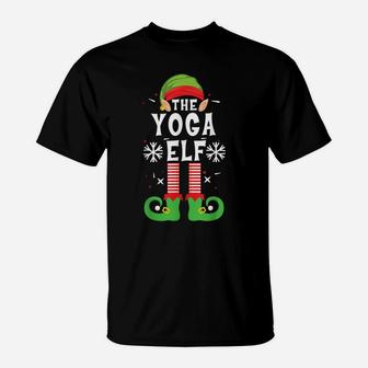 The Yoga Elf Christmas Family Matching Pajamas Cute Elf Ears T-Shirt | Crazezy