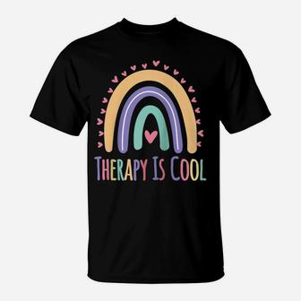 Therapy Is Cool Self Care Mental Health Awareness Gift Women Raglan Baseball Tee T-Shirt | Crazezy
