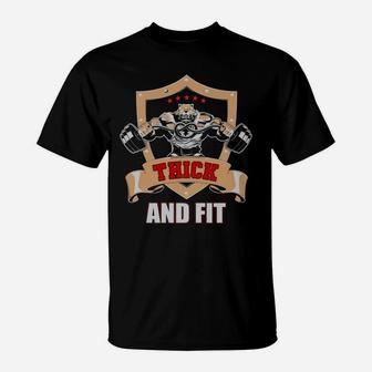 Thick And Fit Strong Gymer Symbol T-Shirt | Crazezy
