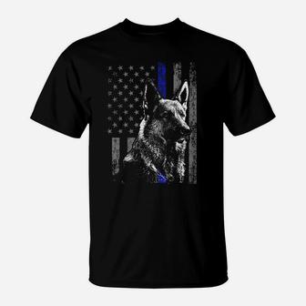 Thin Blue Line Flag K9 Shirt German Shepherd Police Dog Gift T-Shirt | Crazezy AU