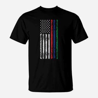 Thin Red Blue Green Line Brothers Police Fire Military Flag Sweatshirt T-Shirt | Crazezy
