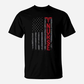 Thin Red Line Usa Us American Flag Pride Rn Lvn Can Nurse Sweatshirt T-Shirt | Crazezy CA