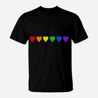 Tiny Rainbow Hearts Pride Month Flag LGBT Rights T-Shirt | Crazezy